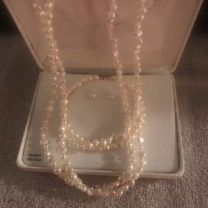 Pearl Earring, Necklace, Bracelet